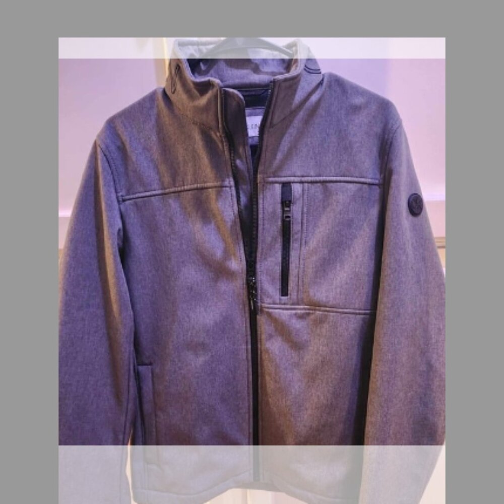Like New! CALVIN KLEIN Infinite Stretch Soft Shell Jacket- XS- Lt. Grey Heather - Picture 4 of 5